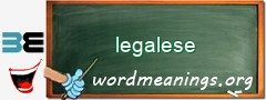 WordMeaning blackboard for legalese